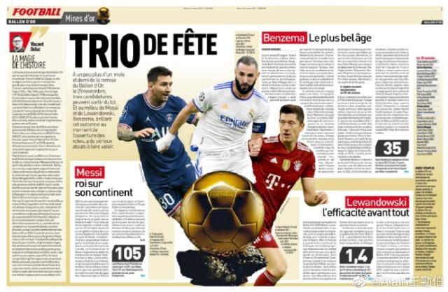 九游体育下载-《队报》造势金球或成3人之争,足球欠莱万一座金球?